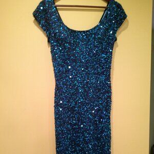 Scala Blue Sequin Mini Dress